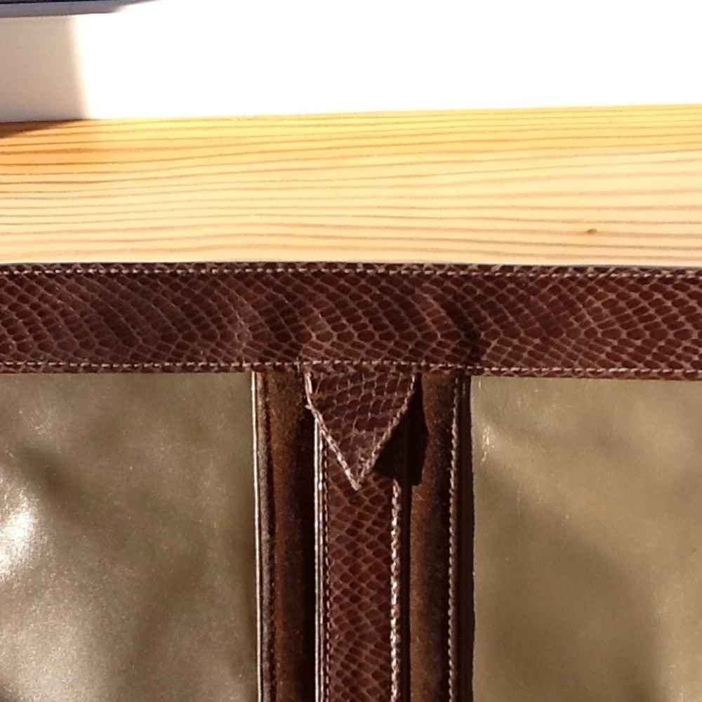 Vintage Nordstrom Italian made taupe leather cross… - Picture 3 of 6
